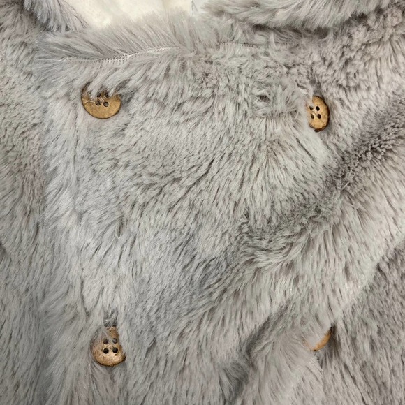 MUD Pie Size Soft Silky Gray Teddy Bear Snowsuit Wooden Buttons Size 0-6 mos - Picture 5 of 12